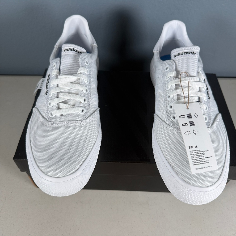 Adidas Originals 3MC White Canvas Skate Shoes Sneakers B22705 Mens 8 Womens 9 - Picture 3 of 8